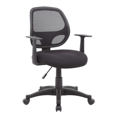 Boss Office Products Black Mesh Back Task Chair with Arms B606